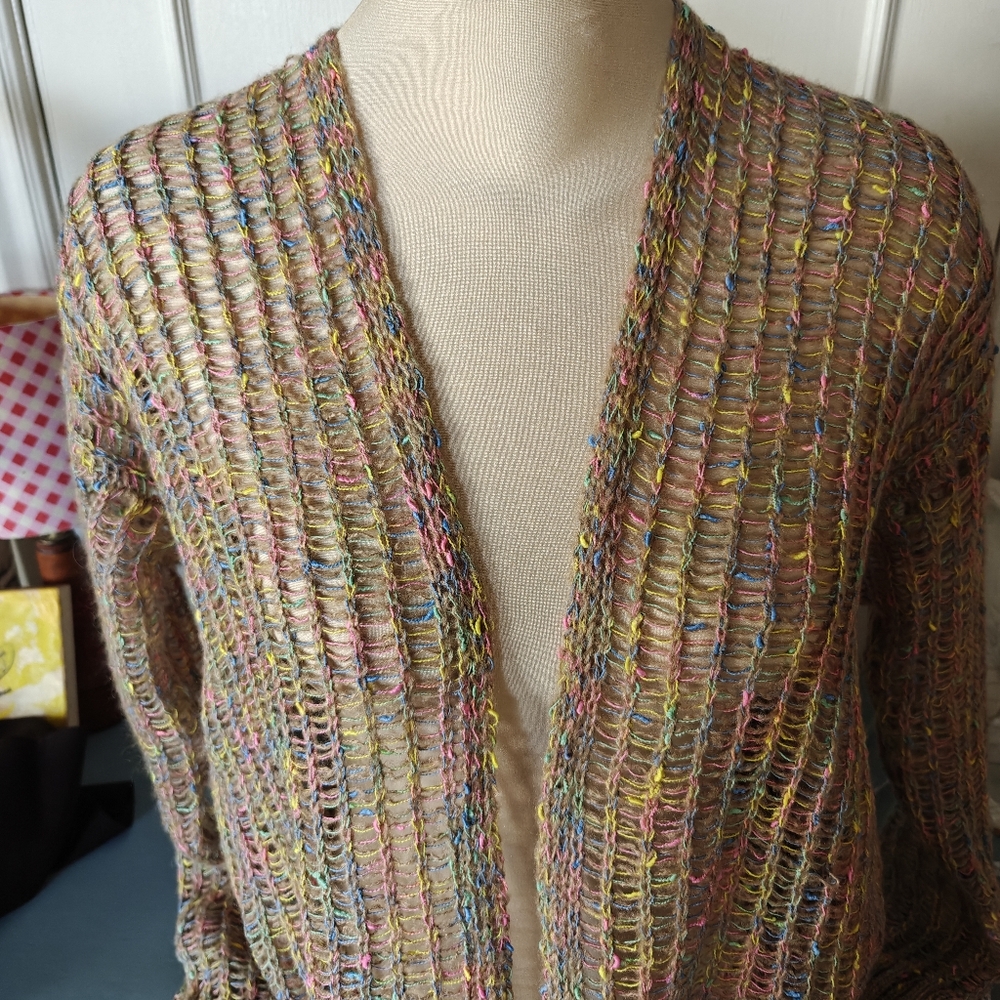 Loose knit open cardigan - boho, fairy -  Med